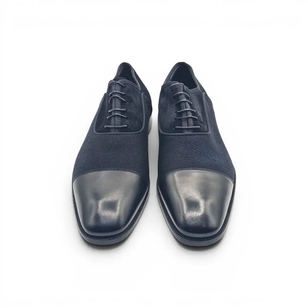 Christian Louboutin Greggo Leather Mix Media Oxford Shoes Black EU 43 US 10